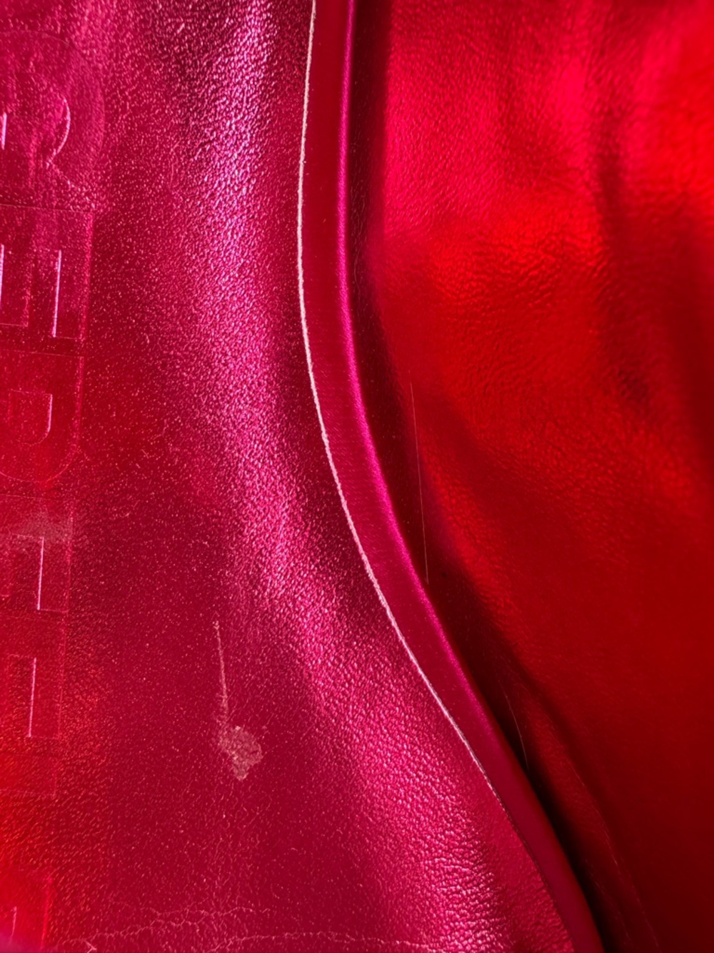 Karl Lagerfeld Veyda Hot Pink Satin Pointed Mary Jane Flats with Gold Studs - Picture 6 of 11